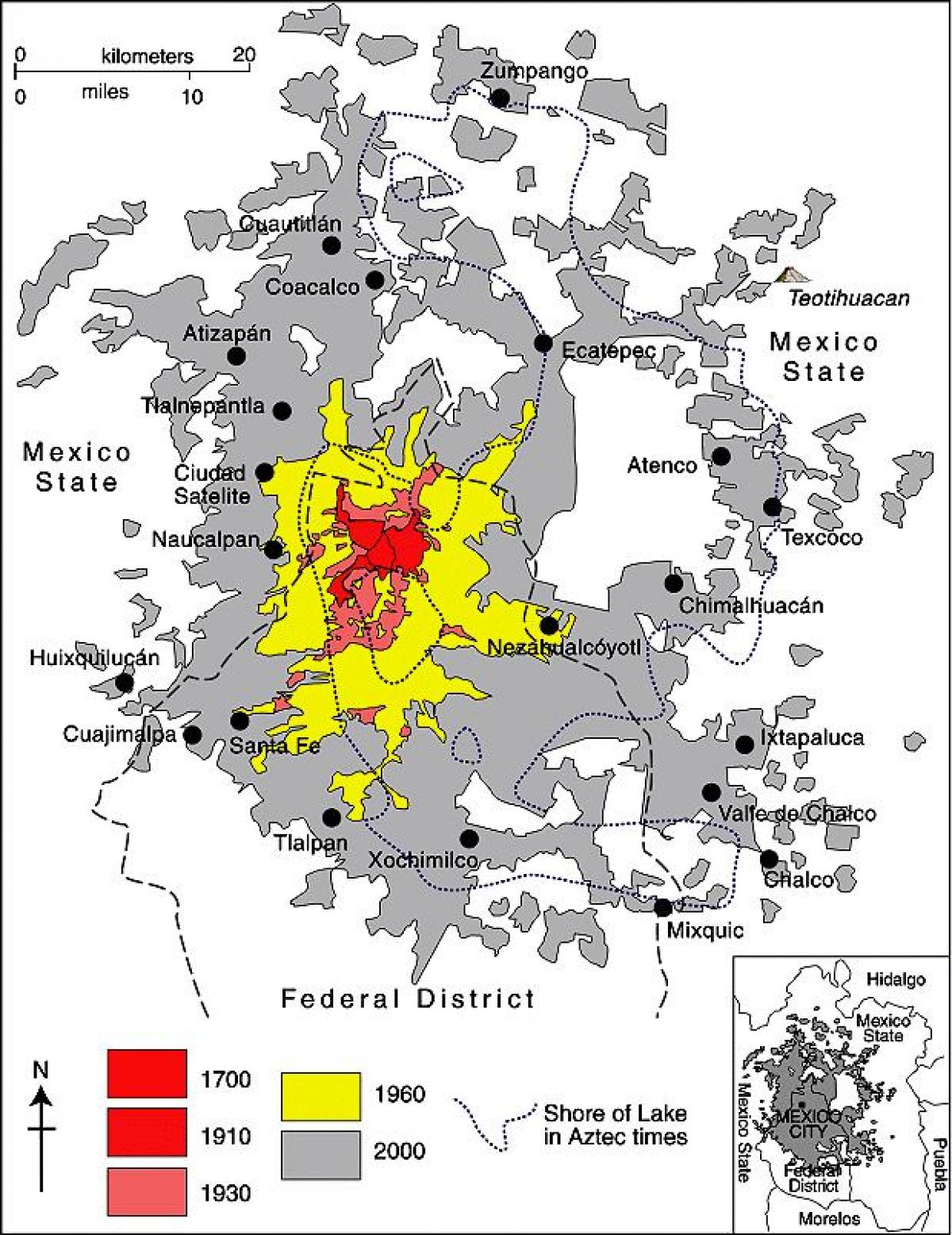 Meksika harita Şehir bölge
