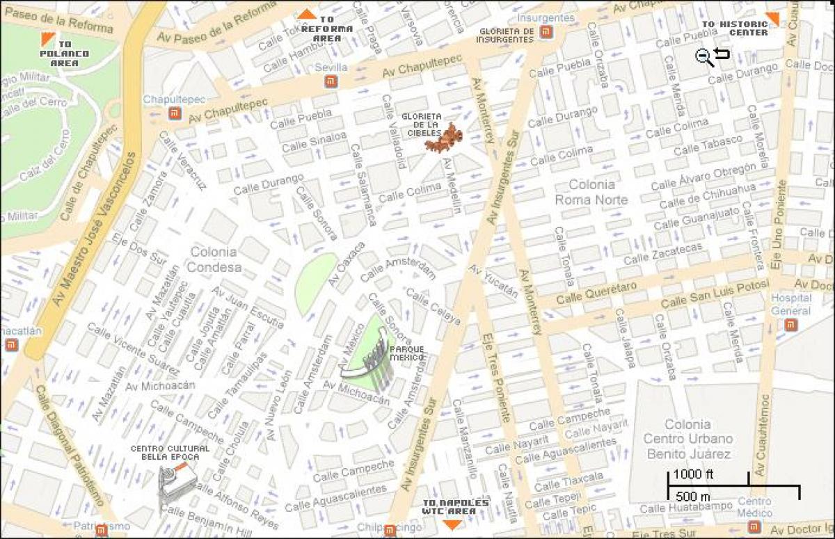 condesa Mexico City haritası 