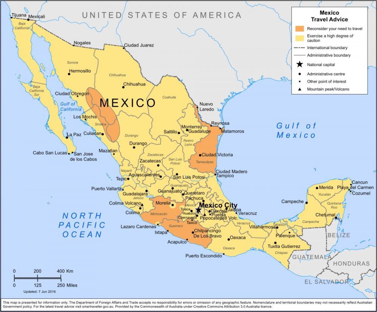 Meksika haritası Şehir ve çevresinde