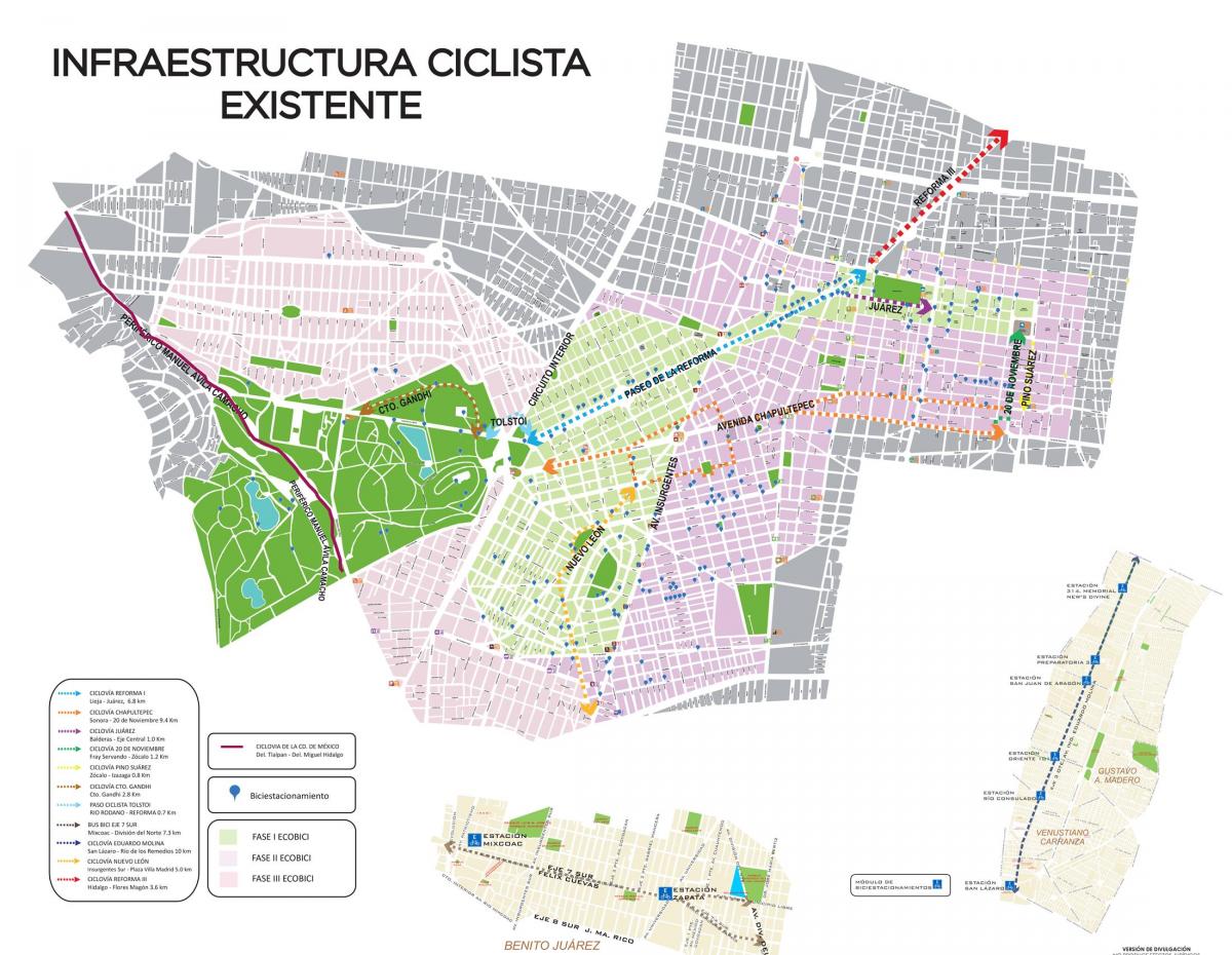 Meksika haritası Şehir bisikleti