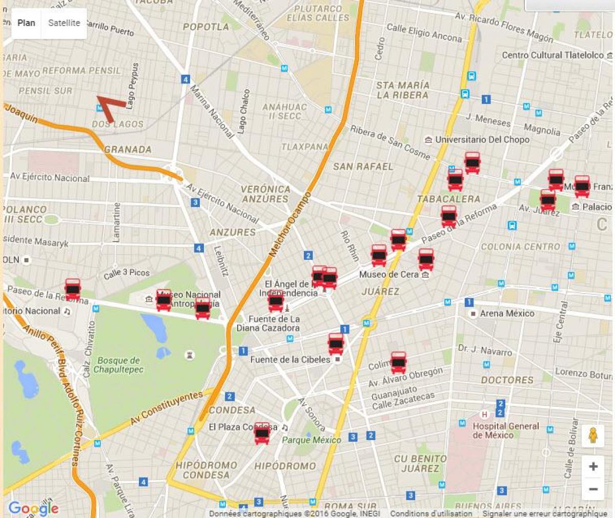 turibus Mexico City yol haritası