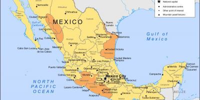 Meksika haritası Şehir ve çevresinde