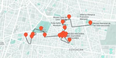 Meksika haritası Şehir yürüyüş turu